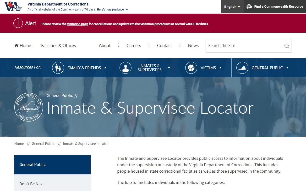 Indian Creek Correctional Center inmate lookup through the VADOC locator